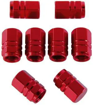 8 Pcs Red Tire Stem Valve Caps, Wheel Valve Covers, Hexagon Aluminum | Universal Dustproof Tire Stem Cover, Corrosion Resistant, Fits Car Truck Bike SUV, Hexagon Shape 8 Pcs Red Tire Stem Valve Caps, Wheel Valve Covers, Hexagon Aluminum | Universal Dustproof Tire Stem Cover, Corrosion Resistant, Fits Car Truck Bike SUV, Hexagon Shape
