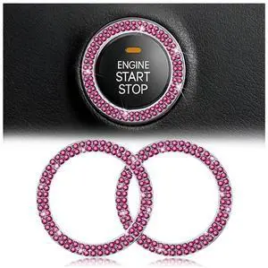 AUKEPO 2PCS Car Start Button Ring Stickers, Double Purple | crystal rhinestone surface, peel-and-stick application, fits compatible ignition-knob diameters, car interior accessories AUKEPO 2PCS Car Start Button Ring Stickers, Double Purple | crystal rhinestone surface, peel-and-stick application, fits compatible ignition-knob diameters, car interior accessories