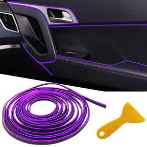 Car Interior Trim Strips,Universal 9.8 ft Car Electroplating Decoration Styling Door Dashboard, Flexible Interior Trim Accessories with Installing Tool(Purple) Car Interior Trim Strips,Universal 9.8 ft Car Electroplating Decoration Styling Door Dashboard, Flexible Interior Trim Accessories with Installing Tool(Purple)