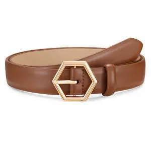 WHIPPY Skinny Leather Belt for Women Casual Waist Belt for Jeans Pants Fashion Ladies Thin Belt with Gold Buckle, Brown, L WHIPPY Skinny Leather Belt for Women Casual Waist Belt for Jeans Pants Fashion Ladies Thin Belt with Gold Buckle, Brown, L