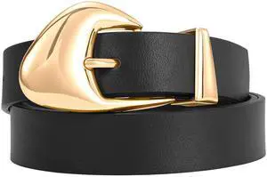 SUOSDEY Fashion Womens Leather Belt,Soft Leather Waist Belt with Gold Buckle for Ladies Jeans Pants Dresses,width 1.1",black SUOSDEY Fashion Womens Leather Belt,Soft Leather Waist Belt with Gold Buckle for Ladies Jeans Pants Dresses,width 1.1",black