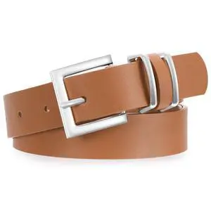 XZQTIVE Women's Leather Belt for Jeans,Dresses and Pants,Square Gold Buckle Fashion Waist Belt,Adjustable Vegan Leather Belt for Women XZQTIVE Women's Leather Belt for Jeans,Dresses and Pants,Square Gold Buckle Fashion Waist Belt,Adjustable Vegan Leather Belt for Women