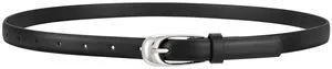 WERFORU Skinny Leather Belt for Dress Jeans Women Thin PU Leather Belt with Fashion Silver Buckle,black,0.7" Width WERFORU Skinny Leather Belt for Dress Jeans Women Thin PU Leather Belt with Fashion Silver Buckle,black,0.7" Width