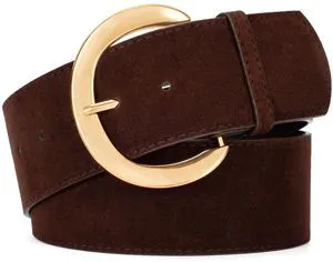 maikun Wide Belts for Women, Suede Belt Women, Thick Chunky Waistband | Fashion Gold Buckle Belt for Dress, Coffee Suede Belt, Size S maikun Wide Belts for Women, Suede Belt Women, Thick Chunky Waistband | Fashion Gold Buckle Belt for Dress, Coffee Suede Belt, Size S