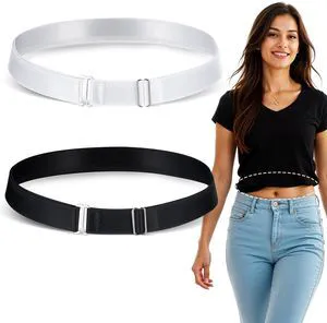 2PCS Shirt Tuck Band Women Sweater Tuck Band Adjustable | Elastic Belts for Women, Tucky Belt Perfect for Cropping Shirts, Sweaters, And More (Black & White) 2PCS Shirt Tuck Band Women Sweater Tuck Band Adjustable | Elastic Belts for Women, Tucky Belt Perfect for Cropping Shirts, Sweaters, And More (Black & White)