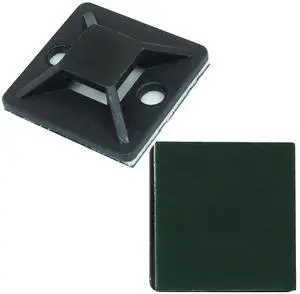 100 Pack Self Adhesive Cable Tie Mounts, 1 Inch, Black | 25 x 25 mm Size, Zip Tie Mounts Wire Management Holders, Outdoor Cable Organization, For Indoor & Outdoor Cable Management 100 Pack Self Adhesive Cable Tie Mounts, 1 Inch, Black | 25 x 25 mm Size, Zip Tie Mounts Wire Management Holders, Outdoor Cable Organization, For Indoor & Outdoor Cable Management