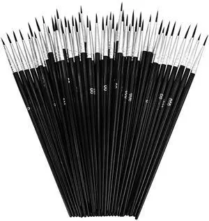 60 PCS Fine Detail Paint Brushes Set, #0#00#000 Small Paint Brushes | for Miniatures, Acrylics & Watercolor, Ultra Thin Paint Brush for Model Crafts, Touch up & Paint by Numbers 60 PCS Fine Detail Paint Brushes Set, #0#00#000 Small Paint Brushes | for Miniatures, Acrylics & Watercolor, Ultra Thin Paint Brush for Model Crafts, Touch up & Paint by Numbers