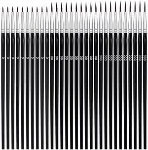 30 PCS Detail Paint Brushes, Tiny Paint Brushes with 3 Size #0#00#000 Liner Brush Fine Tip Paintbrushes for Miniatures Detailing Model Crafts Watercolor Acrylics Oil 30 PCS Detail Paint Brushes, Tiny Paint Brushes with 3 Size #0#00#000 Liner Brush Fine Tip Paintbrushes for Miniatures Detailing Model Crafts Watercolor Acrylics Oil