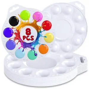 Halobios 8-Pack Plastic Paint Tray Palettes, 10 Wells Acrylic Paint Palettes Set with Hanging Hole for Kids or Students, Watercolor Palette Painting Tray for School, Art Class & DIY Projects & Party Halobios 8-Pack Plastic Paint Tray Palettes, 10 Wells Acrylic Paint Palettes Set with Hanging Hole for Kids or Students, Watercolor Palette Painting Tray for School, Art Class & DIY Projects & Party