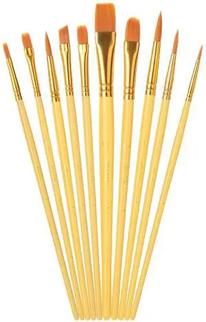 Acrylic Paint Brushes Set, 10 Pack, Round & Pointed Tip | Nylon Hair Artist Brushes for Watercolor, Oil, Rock, Face, Nail, Miniature, Canvas, Detailing, Drawing, Art Supplies Acrylic Paint Brushes Set, 10 Pack, Round & Pointed Tip | Nylon Hair Artist Brushes for Watercolor, Oil, Rock, Face, Nail, Miniature, Canvas, Detailing, Drawing, Art Supplies
