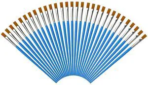 Halobios Paint Brushes Set for Acrylic Painting, 30 Pcs Art Paint Brush Flat Acrylic Painting Brush, Nylon Paint Brushes for Kids Adults Oil Watercolor Rock Painting Body Face Nail Art Halobios Paint Brushes Set for Acrylic Painting, 30 Pcs Art Paint Brush Flat Acrylic Painting Brush, Nylon Paint Brushes for Kids Adults Oil Watercolor Rock Painting Body Face Nail Art