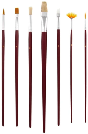 12-Piece Long Handle Nylon Hair & Bristle | Artist Paint Brush Variety Set Red Handle 12-Piece Long Handle Nylon Hair & Bristle | Artist Paint Brush Variety Set Red Handle