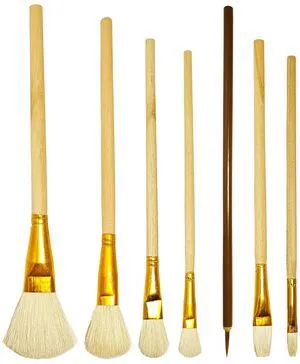 7 Pcs Pottery Glaze Brushes, Brush for Acrylic Painting, Watercolor Wool Paintbrush Set, Blending Brush with Wooden Handle for Students, Adults, Kids 7 Pcs Pottery Glaze Brushes, Brush for Acrylic Painting, Watercolor Wool Paintbrush Set, Blending Brush with Wooden Handle for Students, Adults, Kids