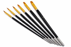 6-Piece Nylon Artist Brush Set Round, Flat, Filbert & Angle Brushes for Acrylic, Oil, Watercolor, Tempera, Ceramics, Crafts & Classroom Art Long Comfortable Handles 6-Piece Nylon Artist Brush Set Round, Flat, Filbert & Angle Brushes for Acrylic, Oil, Watercolor, Tempera, Ceramics, Crafts & Classroom Art Long Comfortable Handles