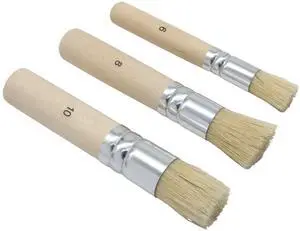 3 Pcs Wooden Stencil Brush Set, Natural Bristle Brushes, 6, 8, 10 | Natural Bristle, Acrylic Oil Watercolor, Washable, Wooden Handle, DIY Crafts 3 Pcs Wooden Stencil Brush Set, Natural Bristle Brushes, 6, 8, 10 | Natural Bristle, Acrylic Oil Watercolor, Washable, Wooden Handle, DIY Crafts
