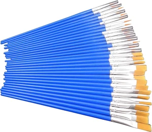 YOFAN Paint Brush Set, 30-Pack Flat & Round Small Artist Brushes for Crafts | Synthetic nylon bristles, aluminum ferrule, plastic handle, 15 flat & 15 round, for watercolor, acrylic, oil, gouache, cra YOFAN Paint Brush Set, 30-Pack Flat & Round Small Artist Brushes for Crafts | Synthetic nylon bristles, aluminum ferrule, plastic handle, 15 flat & 15 round, for watercolor, acrylic, oil, gouache, cra