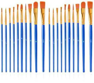 20 Pcs Paint Brushes Painting Brush for Acrylic Oil Watercolor Flat and Round Paint Brush Set for Washable Paint Artist Paint Small Brushes Bulk Toddler Paint Brushes Hog Bristle Art Brushes Pack 20 Pcs Paint Brushes Painting Brush for Acrylic Oil Watercolor Flat and Round Paint Brush Set for Washable Paint Artist Paint Small Brushes Bulk Toddler Paint Brushes Hog Bristle Art Brushes Pack