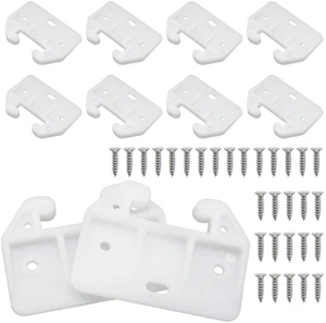10pcs White Plastic Drawer Slides, 5 Holes Drawer Track Guides | with Screws, for Dresser, Wardrobe, Cabinet & Furniture Replacement 10pcs White Plastic Drawer Slides, 5 Holes Drawer Track Guides | with Screws, for Dresser, Wardrobe, Cabinet & Furniture Replacement