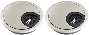 Metal Desk Grommet, 2.4" (60mm), Silver, 2 Pcs | Zinc Alloy, Desk Cord Hole Cover, For Wires Cable, Office Desk Metal Desk Grommet, 2.4" (60mm), Silver, 2 Pcs | Zinc Alloy, Desk Cord Hole Cover, For Wires Cable, Office Desk