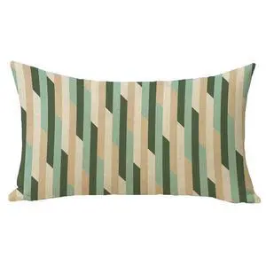 Geometric Lumbar Decorative Throw Pillow Cover 12 x 20, Green Blue | Rectangular Modern Art Neutral Outdoor Home Decor, Minimalist Contemporary Stripe Sofa Couch Cushion Case Housewarming Gift Geometric Lumbar Decorative Throw Pillow Cover 12 x 20, Green Blue | Rectangular Modern Art Neutral Outdoor Home Decor, Minimalist Contemporary Stripe Sofa Couch Cushion Case Housewarming Gift