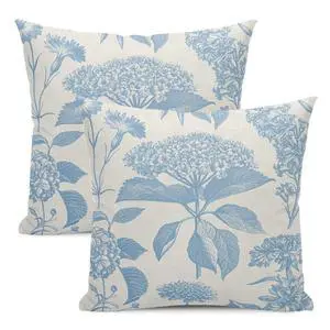 Pillow Covers 18x18 Set of 2 Vintage Baby Blue Hydrangea Herb Botanical Throw Pillow Cover Outdoor Decoration Boho Flower Pillowcase Farmhouse Decorative Linen Cushion Case for Home Sofa Pillow Covers 18x18 Set of 2 Vintage Baby Blue Hydrangea Herb Botanical Throw Pillow Cover Outdoor Decoration Boho Flower Pillowcase Farmhouse Decorative Linen Cushion Case for Home Sofa