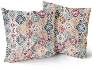 Bohemian Ethnic Boho Pillow Covers 18X18 in Teal Red Orange Blue Carpet Vintage Decorative Couch Pillow Cases with Zipper Set of 2 Home Decor for Living Room Bedroom Bed Cushion Outdoor Bohemian Ethnic Boho Pillow Covers 18X18 in Teal Red Orange Blue Carpet Vintage Decorative Couch Pillow Cases with Zipper Set of 2 Home Decor for Living Room Bedroom Bed Cushion Outdoor