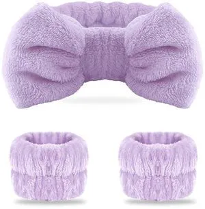 Spa headband, Wristbands, Headband for Washing Face&Makeup,Purple | Face Wash Headband,2pcs Wristlets for Sleeves Dry, Make up Headband Spa headband, Wristbands, Headband for Washing Face&Makeup,Purple | Face Wash Headband,2pcs Wristlets for Sleeves Dry, Make up Headband