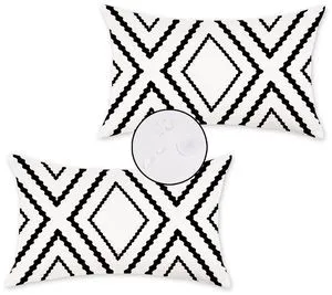 White and Black Outdoor Pillow Covers 12x20 Waterproof Geometric Boho Pillows Patio Furniture Cushion Case Set of 2 White and Black Outdoor Pillow Covers 12x20 Waterproof Geometric Boho Pillows Patio Furniture Cushion Case Set of 2