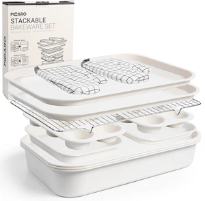 13-Piece Heavy Duty Nonstick Stackable Bakeware Set, PFOA/PTFE-Free 13-Piece Heavy Duty Nonstick Stackable Bakeware Set, PFOA/PTFE-Free