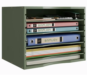 Bamboo 5 Tier Desktop Organizer, Paper Organizer Mail Sorter, File Holder Letter Document Storage with Adjustable Shelves for School Home Office, Forest Green Bamboo 5 Tier Desktop Organizer, Paper Organizer Mail Sorter, File Holder Letter Document Storage with Adjustable Shelves for School Home Office, Forest Green