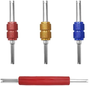 Valve Core Removal Tool Set, Dual Head R134A R12 A/C HVAC Schrader Valve Remover, Universal Car Air Conditioning System Repair Accessories for Truck, SUV(4PCS) Valve Core Removal Tool Set, Dual Head R134A R12 A/C HVAC Schrader Valve Remover, Universal Car Air Conditioning System Repair Accessories for Truck, SUV(4PCS)