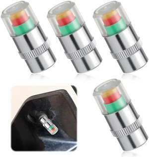 4 PCS Car Tire Pressure Monitor Valve Stem Caps, Tire Pressure Caps 2.4Bar 36PSI Air Cap for Tires with 3 Color Eye Alert Sensor Indicator for Cars, Trucks, Motorcycles, Bicycles 4 PCS Car Tire Pressure Monitor Valve Stem Caps, Tire Pressure Caps 2.4Bar 36PSI Air Cap for Tires with 3 Color Eye Alert Sensor Indicator for Cars, Trucks, Motorcycles, Bicycles