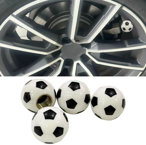 4PCS Car Tire Valve Stem Caps, Soccer Ball Valve Stem Covers Built-in Brass Core, Dustproof and Air Leakage Proof Car Tire Accessories Universal for Car, SUV, Bicycle, Truck and Motorcycle (Football) 4PCS Car Tire Valve Stem Caps, Soccer Ball Valve Stem Covers Built-in Brass Core, Dustproof and Air Leakage Proof Car Tire Accessories Universal for Car, SUV, Bicycle, Truck and Motorcycle (Football)