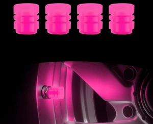 4PCS Luminous Tire Valve Stem Caps, Fluorescent Valve Stem Caps, Universal Auto Accessories for Car, Truck, Motorcycles, Bike (Pink) 4PCS Luminous Tire Valve Stem Caps, Fluorescent Valve Stem Caps, Universal Auto Accessories for Car, Truck, Motorcycles, Bike (Pink)