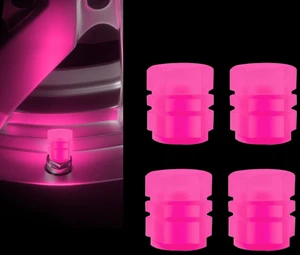 4Pcs Glow in The Dark Tire Valve Caps, Luminous Tire Valve Stem Caps, Fluorescent Plastic Air Valve Stem Covers, Cool Car Accessories for Cars Motorcycles SUV Trucks Bikes(Pink) 4Pcs Glow in The Dark Tire Valve Caps, Luminous Tire Valve Stem Caps, Fluorescent Plastic Air Valve Stem Covers, Cool Car Accessories for Cars Motorcycles SUV Trucks Bikes(Pink)