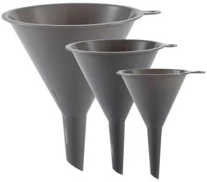 Plastic Kitchen Funnel Set of 3, Round Kitchen Funnels for Filling Bottles, Durable and Multifunctional Funnels for Filling Canning, Cooking, Lab or Car Oil (Gray) Plastic Kitchen Funnel Set of 3, Round Kitchen Funnels for Filling Bottles, Durable and Multifunctional Funnels for Filling Canning, Cooking, Lab or Car Oil (Gray)