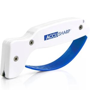 Knife Sharpener, Ergonomic Comfortable Handle, Compact & Easy to Use, Restore and Hone Straight & Serrated Knives, White Knife Sharpener, Ergonomic Comfortable Handle, Compact & Easy to Use, Restore and Hone Straight & Serrated Knives, White
