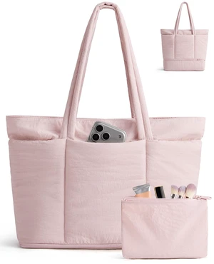 Puffer Tote Bag for Women, Expandable Teacher Handbag w/Pouch Puffer Tote Bag for Women, Expandable Teacher Handbag w/Pouch