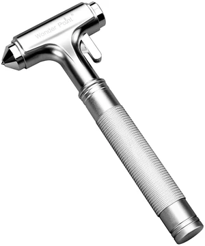 Car Glass Breaker with Seat Belt Cutter - Automotive Safety Hammer - Emergecy Escape Tool, Car Autoaccessory Metal Window Hammer, Vehicle Hard Aluminium Alloy Head Design(Silver) Car Glass Breaker with Seat Belt Cutter - Automotive Safety Hammer - Emergecy Escape Tool, Car Autoaccessory Metal Window Hammer, Vehicle Hard Aluminium Alloy Head Design(Silver)