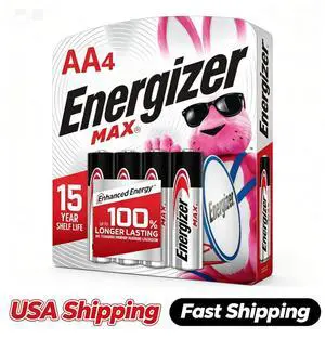 Energizer MAX AA Alkaline Batteries, Double A LongLasting AllPurpose Battery, 4 Count Energizer MAX AA Alkaline Batteries, Double A LongLasting AllPurpose Battery, 4 Count