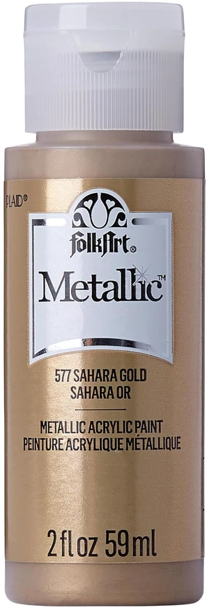 FolkArt Metallic Acrylic Paint, Sashara Gold, 2oz, 577 FolkArt Metallic Acrylic Paint, Sashara Gold, 2oz, 577