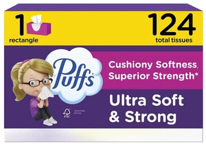Puffs Ultra Soft Facial Tissues, 1 Rectangle Box, 124 Tissues, Allergies and Colds (Packaging May Vary) Puffs Ultra Soft Facial Tissues, 1 Rectangle Box, 124 Tissues, Allergies and Colds (Packaging May Vary)