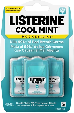 Listerine PocketPaks Breath Strips Cool Mint 24-Strip, 3 Pack Listerine PocketPaks Breath Strips Cool Mint 24-Strip, 3 Pack