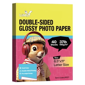 Uinkit Photo Paper Glossy Double Sided 8.5x11 Inkjet 37lb 140gsm Dye Ink Photo Picture Flyer Calendar Magazine CD Cover Letter (40 Sheets) Uinkit Photo Paper Glossy Double Sided 8.5x11 Inkjet 37lb 140gsm Dye Ink Photo Picture Flyer Calendar Magazine CD Cover Letter (40 Sheets)
