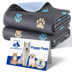 Aitmexcn 2 Pack Reusable Washable Pee Pads for Dogs, 18"x24" Puppy Training Pads Aitmexcn 2 Pack Reusable Washable Pee Pads for Dogs, 18"x24" Puppy Training Pads