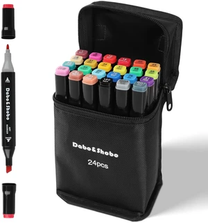 Dabo&Shobo 24 Colors Drawing Markers, Dual Tip Art Markers for Adult Sketching and Coloring Dabo&Shobo 24 Colors Drawing Markers, Dual Tip Art Markers for Adult Sketching and Coloring