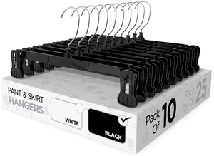 Sharpty Pant & Skirt Hangers 10 Pack, Black, Durable Space Saving Non-Slip, for Shorts, Shirts, Jeans, Dresses, Slacks, Coats, and More Sharpty Pant & Skirt Hangers 10 Pack, Black, Durable Space Saving Non-Slip, for Shorts, Shirts, Jeans, Dresses, Slacks, Coats, and More