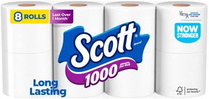 Scott 1000 1-Ply Toilet Paper, Septic-Safe, 8 Rolls Scott 1000 1-Ply Toilet Paper, Septic-Safe, 8 Rolls