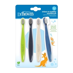 Dr. Brown's Infant-to-Toddler Toothbrush Set, 4-Pack, Soft & Gentle Manual Toothbrushes, Green/Dark Blue/Ecru/Blue, BPA Free, 0-3 Years Dr. Brown's Infant-to-Toddler Toothbrush Set, 4-Pack, Soft & Gentle Manual Toothbrushes, Green/Dark Blue/Ecru/Blue, BPA Free, 0-3 Years