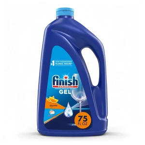 Finish Gel Dishwasher Detergent Liquid, Plastic Free Formula, Orange, 75oz Finish Gel Dishwasher Detergent Liquid, Plastic Free Formula, Orange, 75oz